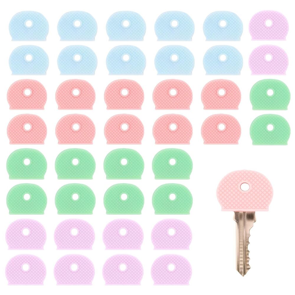 1751 20 Pcs Key Covers Caps, 1in Key Identifiers, Soft Stretchy Key Cap